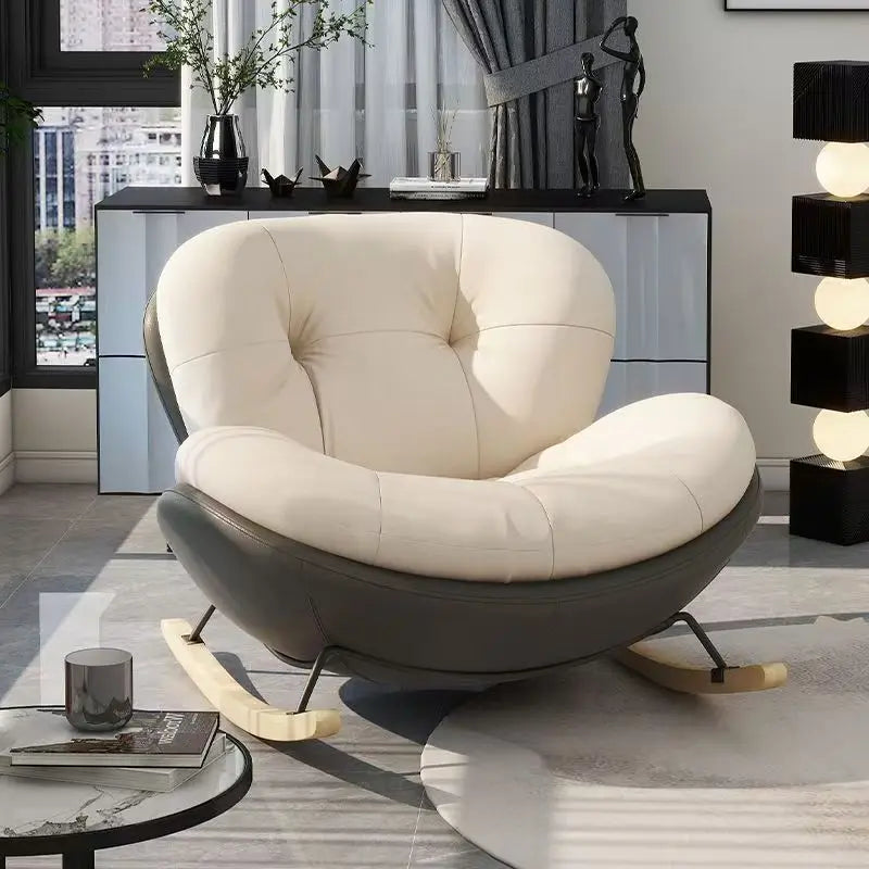 Rocking Chair Plus Size Adult Rocking Chair Rest Nap Lazy Sofa Simple Eggshell Rocking Living Room Leisure Recliner Sofa