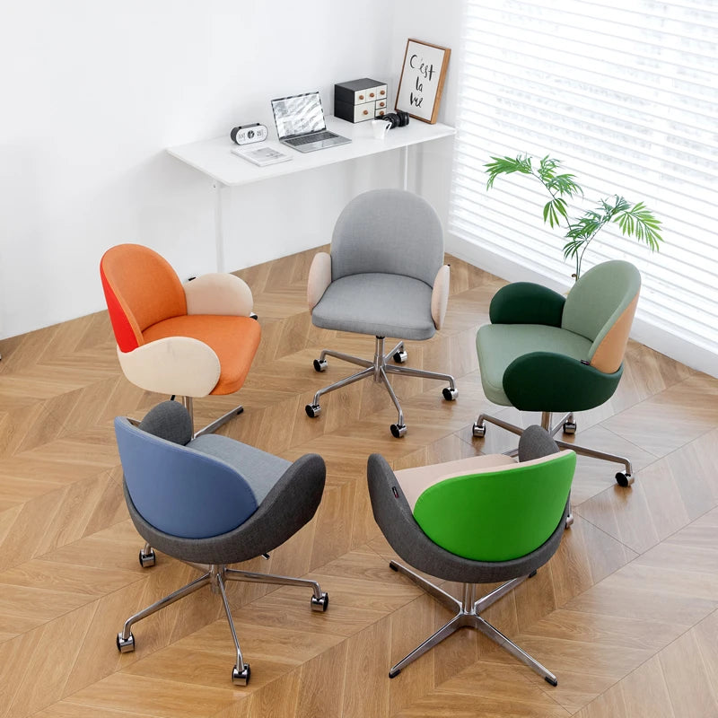 Roller Armrest Office Chair Yellow Soft Modern Study High Swivel Office Chair Ergonomic Relaxing Silla De Escritorio Furniture