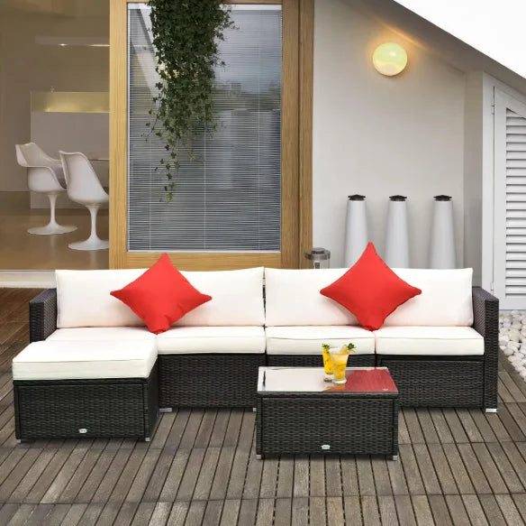 Patio Furniture Sectional Set Outdoor Lawn Conversation Sets,make you comfortable whether you are sitting or lying down