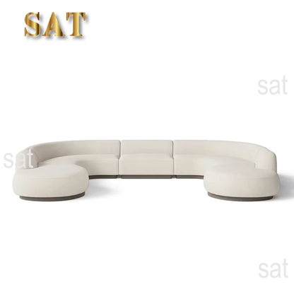 A Modern Three-seat Reclining Combination Sofa Convertible