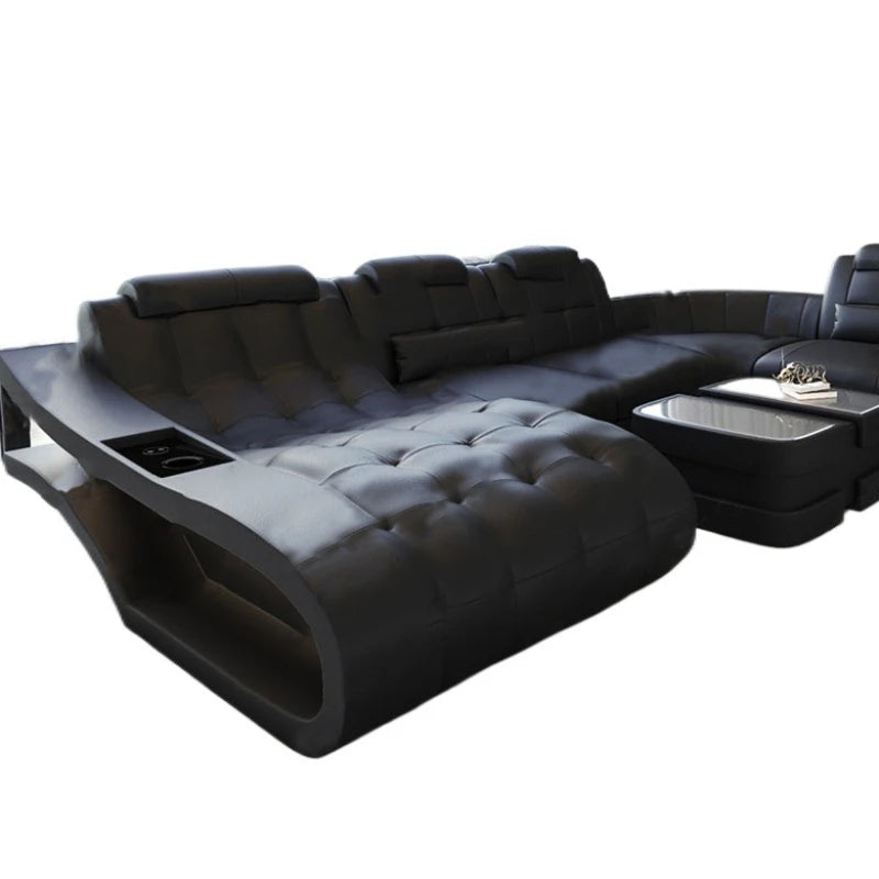 Postmodern leather home improvement combination American villa U-shaped sofa