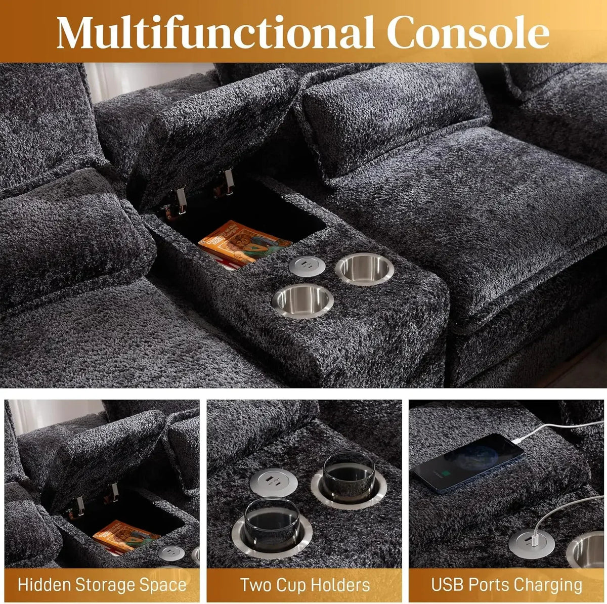 Sectional Sofa Cloud Couch for Living Room, 123