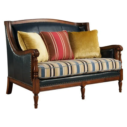 European Living Room Sofa Elegant Loveseat Wooden Modern Luxury Lounge Sofa Puffs Modular Wooden Canape Salon Furniture Home