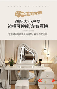 User-friendly Nordic Led Mirror Dressing Table Brown Drawer Bedroom Light Dressing Table Beautiful Storage Furniture Comfy