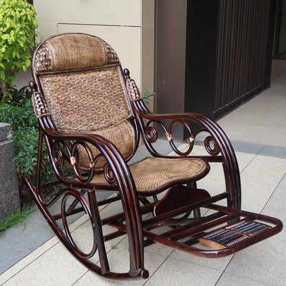 Manufacturers supply adult bedrooms, elderly rocking chairs, real rattan leisure balcony recliners