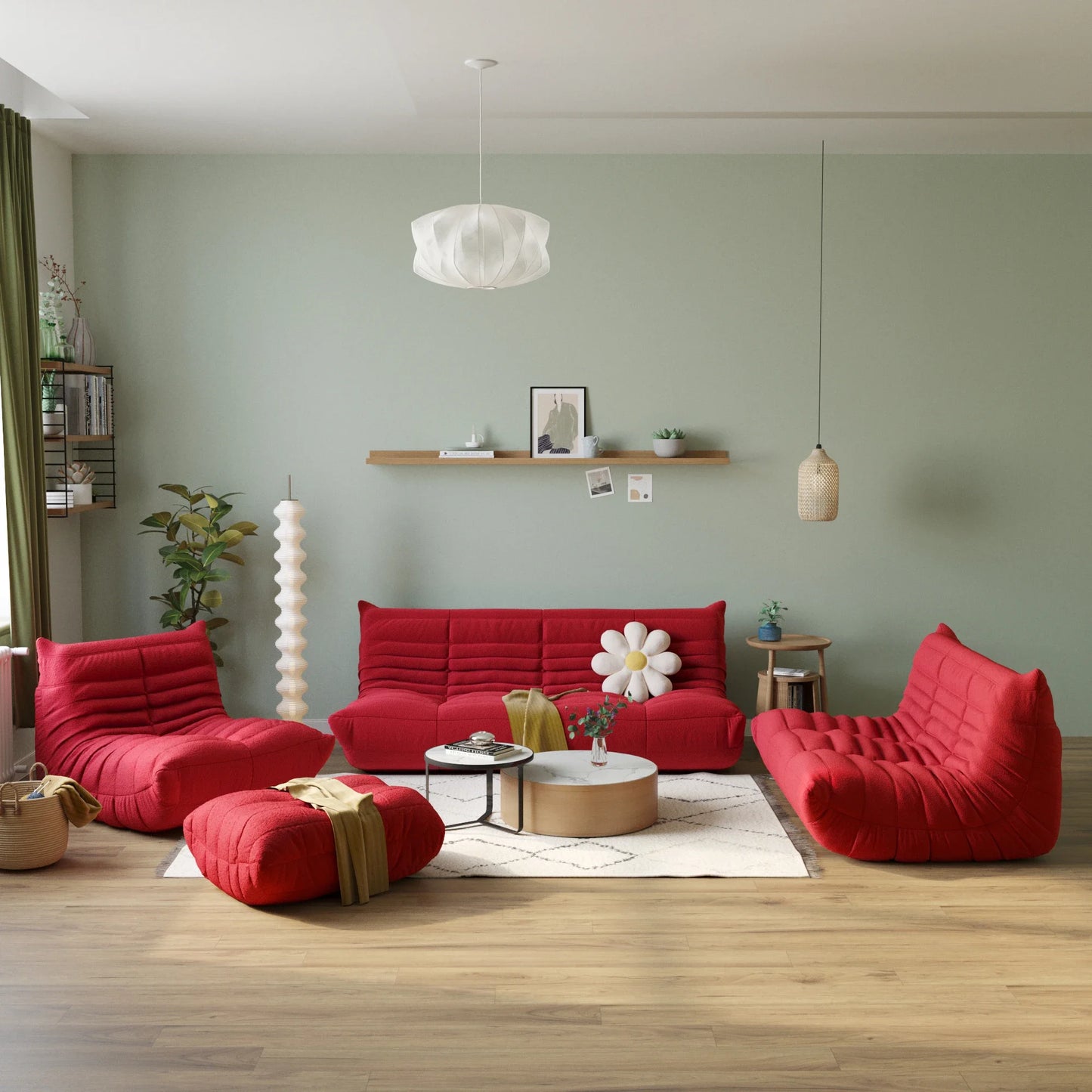 Drop Shipping Nordic White Living Room Sofa 3 Seater Couch Compressed Vacuum Foam Floor Lazy Chair Sofa Set