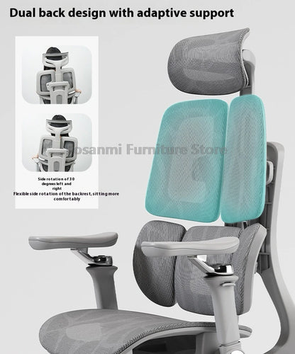 Multifunctional Ergonomic Mesh Office Desk Chair Adjustable Gaming Computer Chairs with Footrest Premium Home PC Swivel Recliner