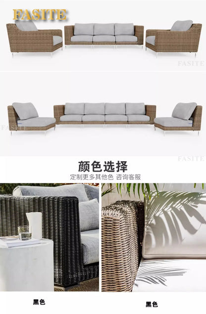 Outdoor rattan sofa outdoor rattan garden homestay sofa furniture