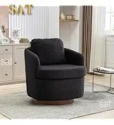 Hot Sales Hot Sales Modern Oversized Swivel Chair Boucle Sherpa Upholstered Barrel Armchair Wood Base White Accent Chair For Liv