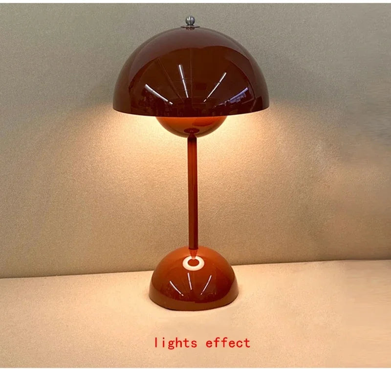 Nordic modern minimalist bedroom bedside lamp creative  flower bud cream style small table