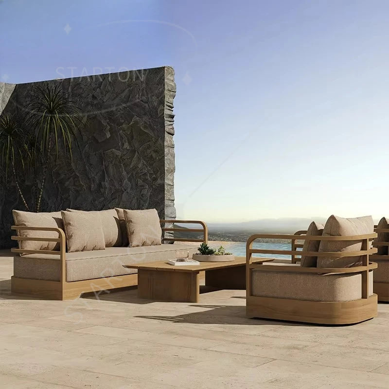 Luxury Outdoor Sofa Garden Set Luxury Hotel Teak Outdoor Furniture Villa Patio Furniture Set Wooden Furniture