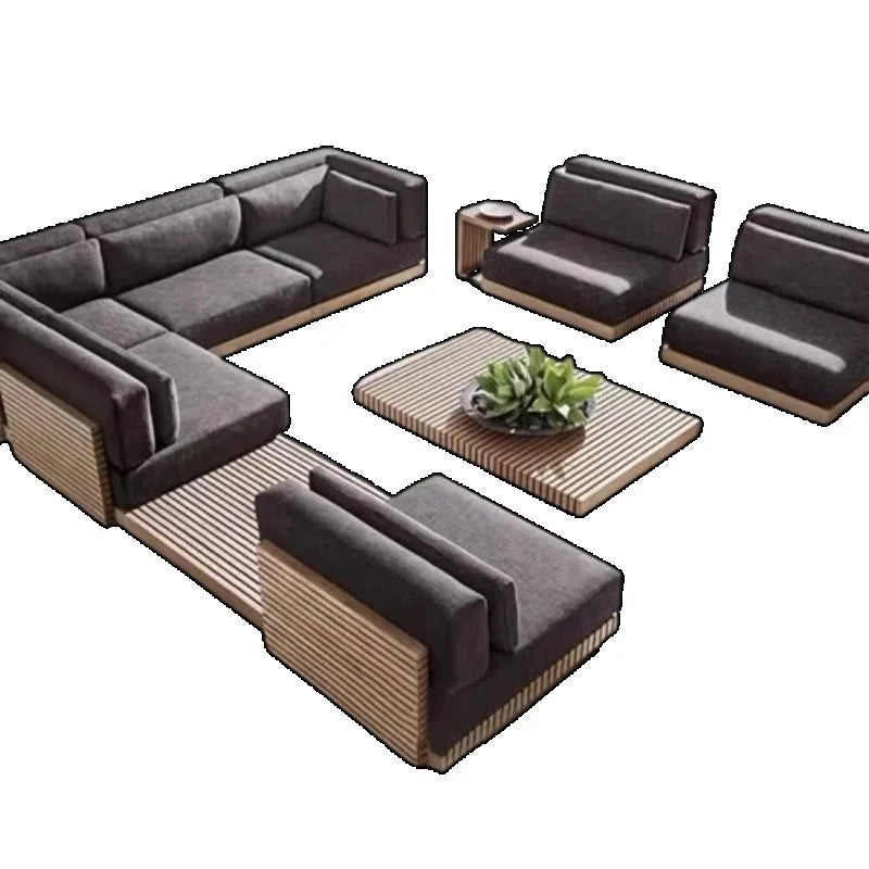 Modern Sun-proof Garden Sets Soild Wood Part Tiny Houses Sectional Garden Sets Nordic Outside Salon De Jardin Garden Furniture