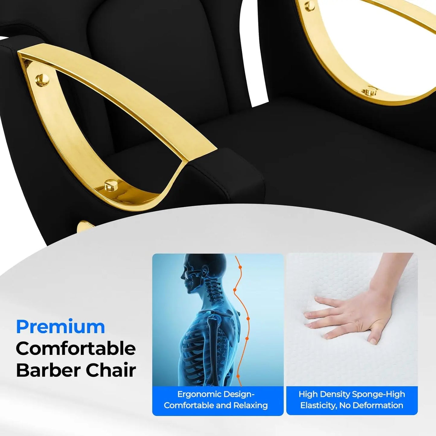 Reclining Barber Chair Styling Hair Chair for Home Barbershop Height Adjustable 360 Swivel Salon Chair for Hair, Customized