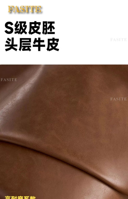 Leather sofa household living room modern brown small apartment curved creative sofa
