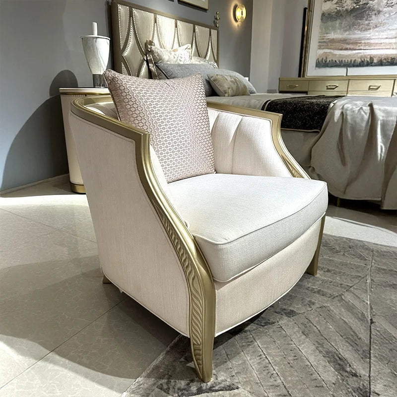 Caracole Adela Luxury Home Furniture Curved High Quality for Wood Frame Couch Modern White Sofa Set for Living Room New Design
