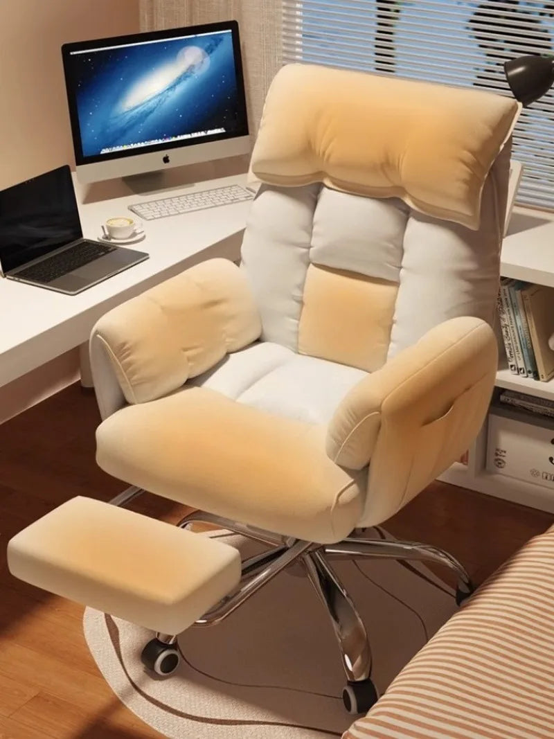 Computer Chair Office Backrest Lazy Sofa Chair Bedroom Reclining Seat Adjustable E-sports Chair Office Furniture with Footstool