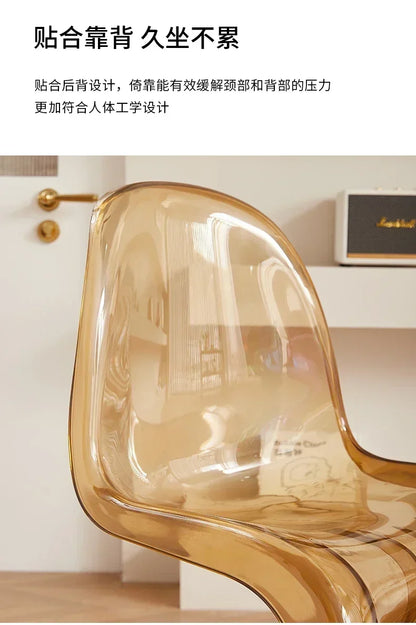Design Minimalist Dining Chair Acrylic Kitchen Colorful Office Chair Modern Living Room Cadeira Kitchen Furniture  A1