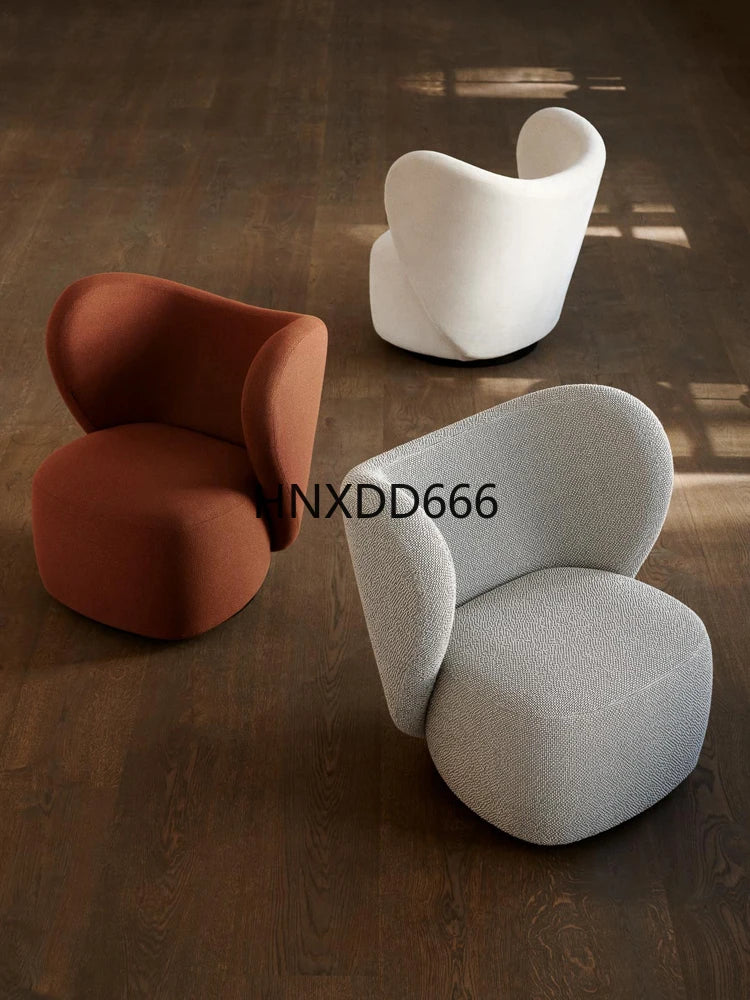 Villa Use Swivel Base Upholstered  Accent Chair Contemporary Lounge Sofa Chairs for Hotel Lobby