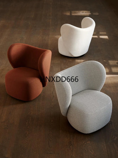 Villa Use Swivel Base Upholstered  Accent Chair Contemporary Lounge Sofa Chairs for Hotel Lobby