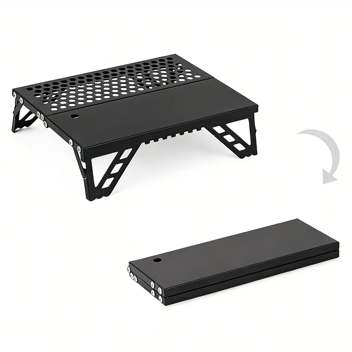 Pocket Mini Table for Camping, Aluminum Lightweight Portable Table Foldable Leg Design Perfect for Cookware, Hiking, Fishing