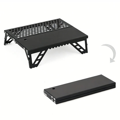 Pocket Mini Table for Camping, Aluminum Lightweight Portable Table Foldable Leg Design Perfect for Cookware, Hiking, Fishing