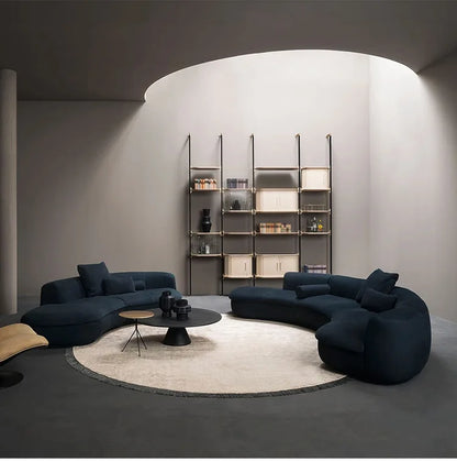 Curved sofa minimalist designer large corner fabric sofa combination