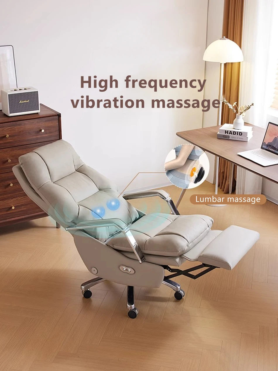 High-end Electric Leather Office Chair with Massage Function Luxury Multifunctional Large Class Computer Chair  Chair gamer