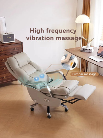 High-end Electric Leather Office Chair with Massage Function Luxury Multifunctional Large Class Computer Chair  Chair gamer