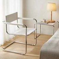 Stainless Steel Dining Chairs Modern Simple Restaurant Chair Living Room Portable Leather Armchair Home Decoration Furniture