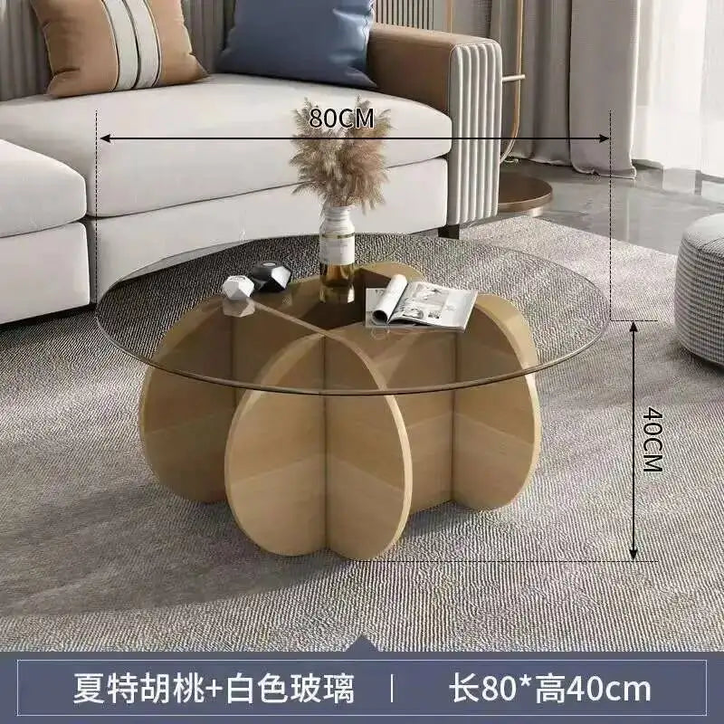 Table basse ronde en verre trempé résistant aux hautes températures, style luxe léger et créatif, stable, pour salon et maison