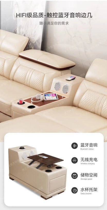 custom. [Official Genuine] Fulansige Leather Sofa Light Luxury Solid Wood Simple Small Yellow Cowhide Corner Small Apartment Cha