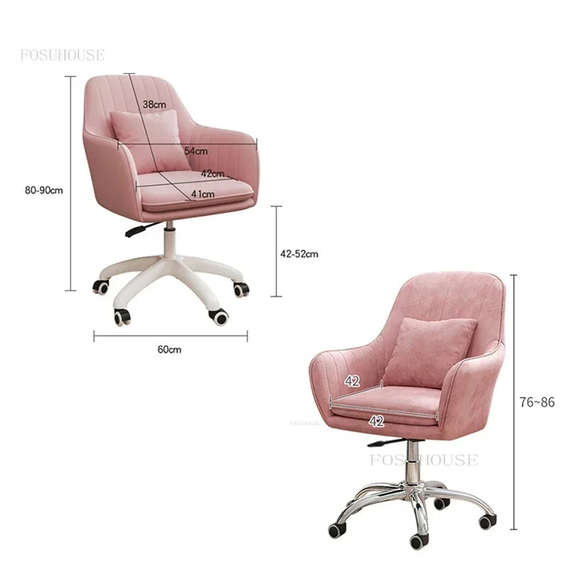 Modern Backrest Computer Chair Nordic Home Office Chairs Lift Swivel Armchair Soft Cushion Game Chair Creative Office Furniture