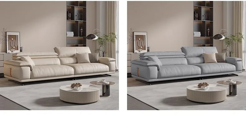 Decoration Genuine Leather Italian Living Room Sofa Luxury Lounge Designer Minimalist Sofas home Modern Family Muebles Furniture