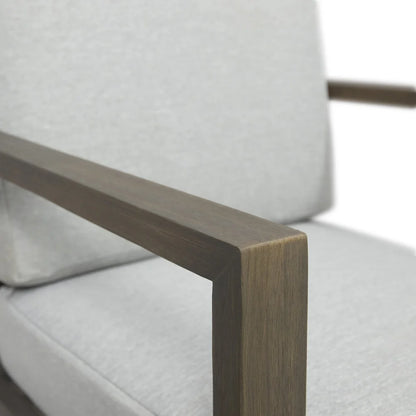 Acacia Wood Outdoor Club Chair with Water Resistant Cushion Patio Backyard Relaxation Durable Comfortable Seating