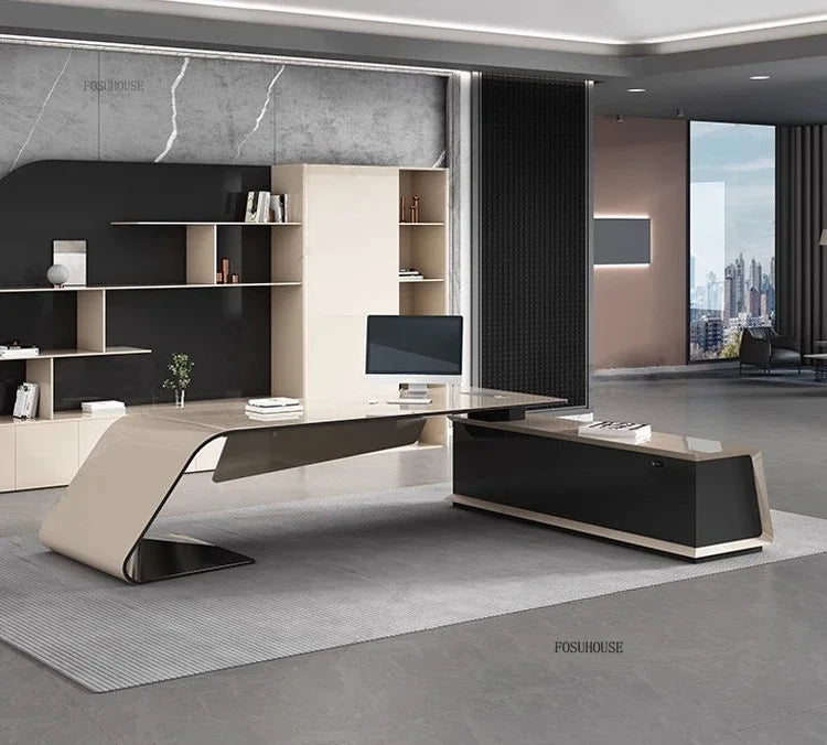 Minimalist Luxury Boss Office Desks Work Desk Corner Executive Table Home Study Desktop Computer Table for Office Furniture