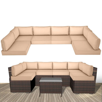 14 Piece Outdoor Replacement Cushions for Patio Furniture, Water-Resistant Sectional Sofa Cushions,Fits 6-seat, Customized