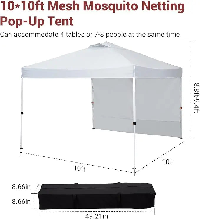 Easy Pop-Up Canopy, Outdoor Screen Tent with Mesh Mosquito Netting Side Walls, Pop Up Tent, Waterproof for Camping Party Yard