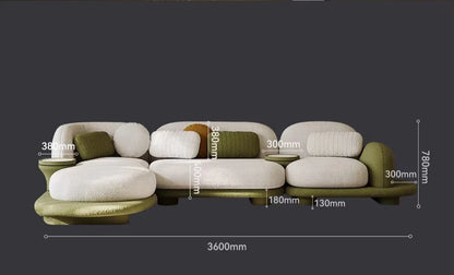 Italian minimalist pebble sofa living room designer size apartment corner combination sofa 2026 new special-shaped