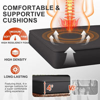 7-piece outdoor patio furniture set with plush cushions - wicker conversation sectional sofa