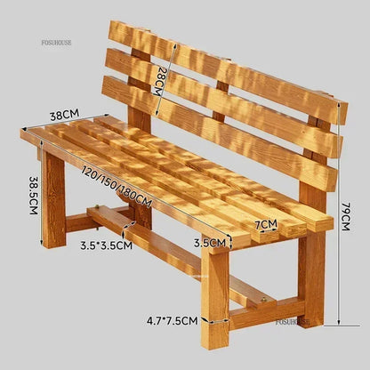 Chaises de jardin, bancs en bois antiseptiques pour l'extérieur, chaises à dossier pour cour et villa, mobilier d'extérieur, chaises longues pour balcon et maison