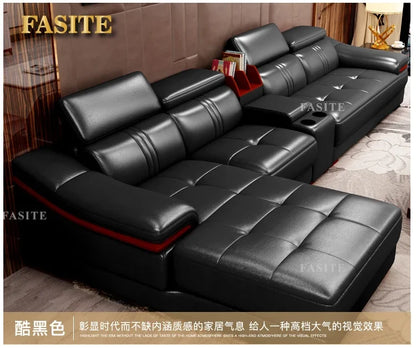 Genuine leather sofa head layer cowhide small unit,simple and modern functional, fashionable leather sofa combination decoration