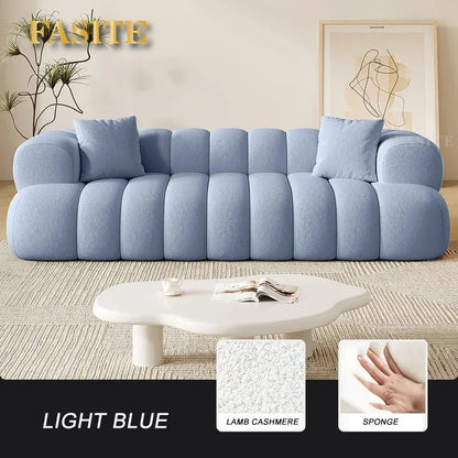 French Modern Velvet Puff Sofa Living Room Home Fabric Minimalist Sofa Reclinable