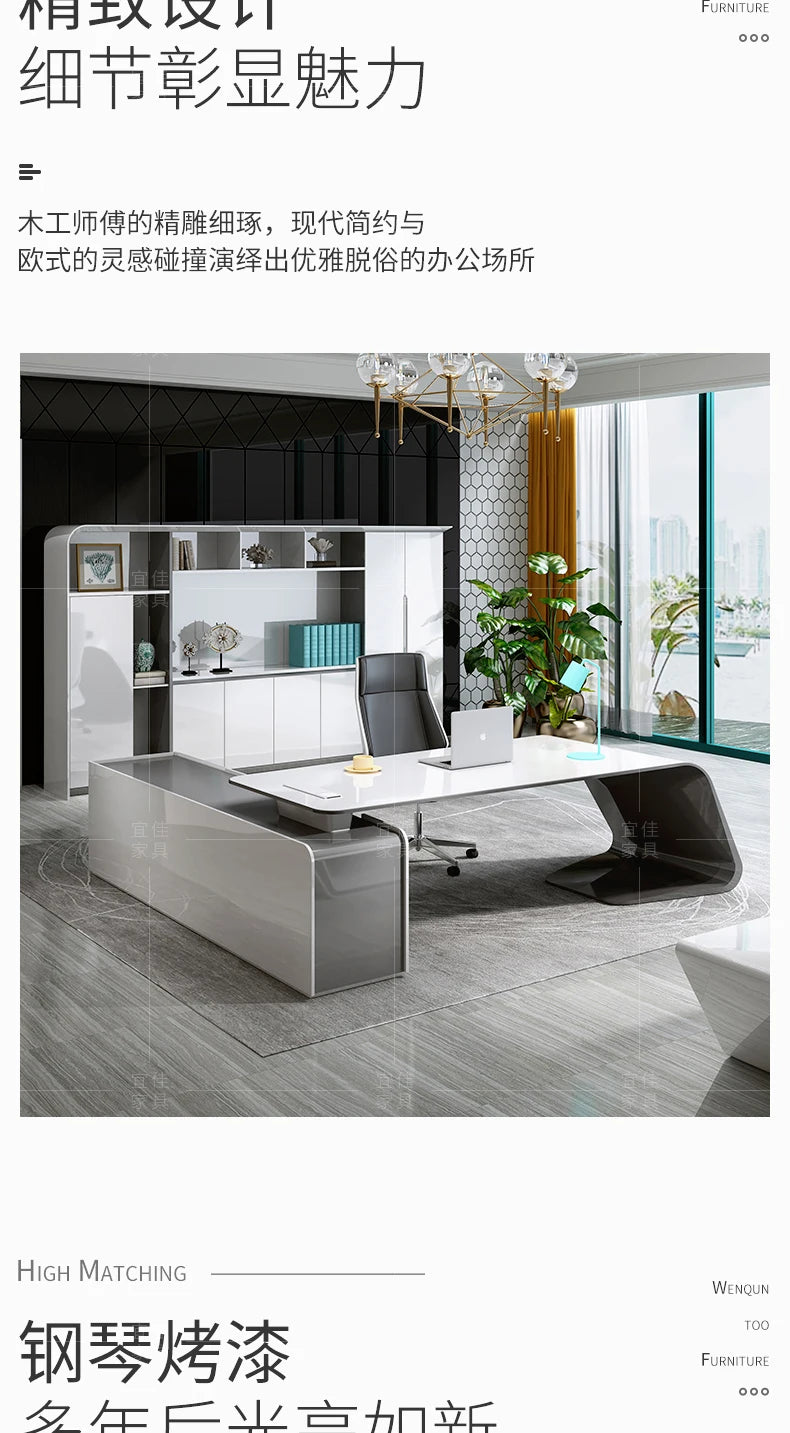 Computer Desk Corner Office Executive Multifunction Home Furniture Organizer Study Table Writing Workshop Desktop Ufficio Room