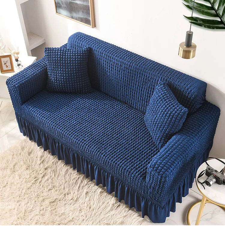 Fabric Skirt 2/3 Seater Sofa Cover 140-230cm Full Package Single Universal Elastic Sofa Slipcovers American Rustic Four Seasons