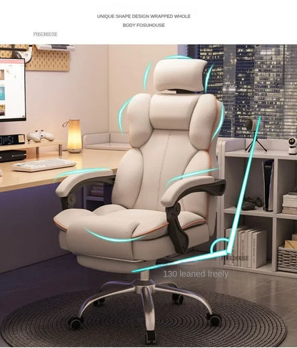Ergonomic Office Gaming Chair Mobile Swivel Recliner Lounge Study Armchair Nordic Design Home Computer Chair