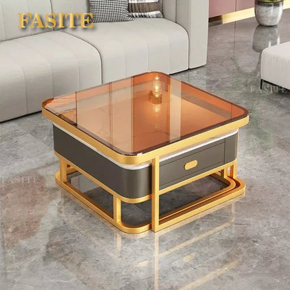Glass Luxury Coffee Tables Bedside Centre Center Coffee Tables Gold Combination Nordic Basse De Salon Living Room Furniture