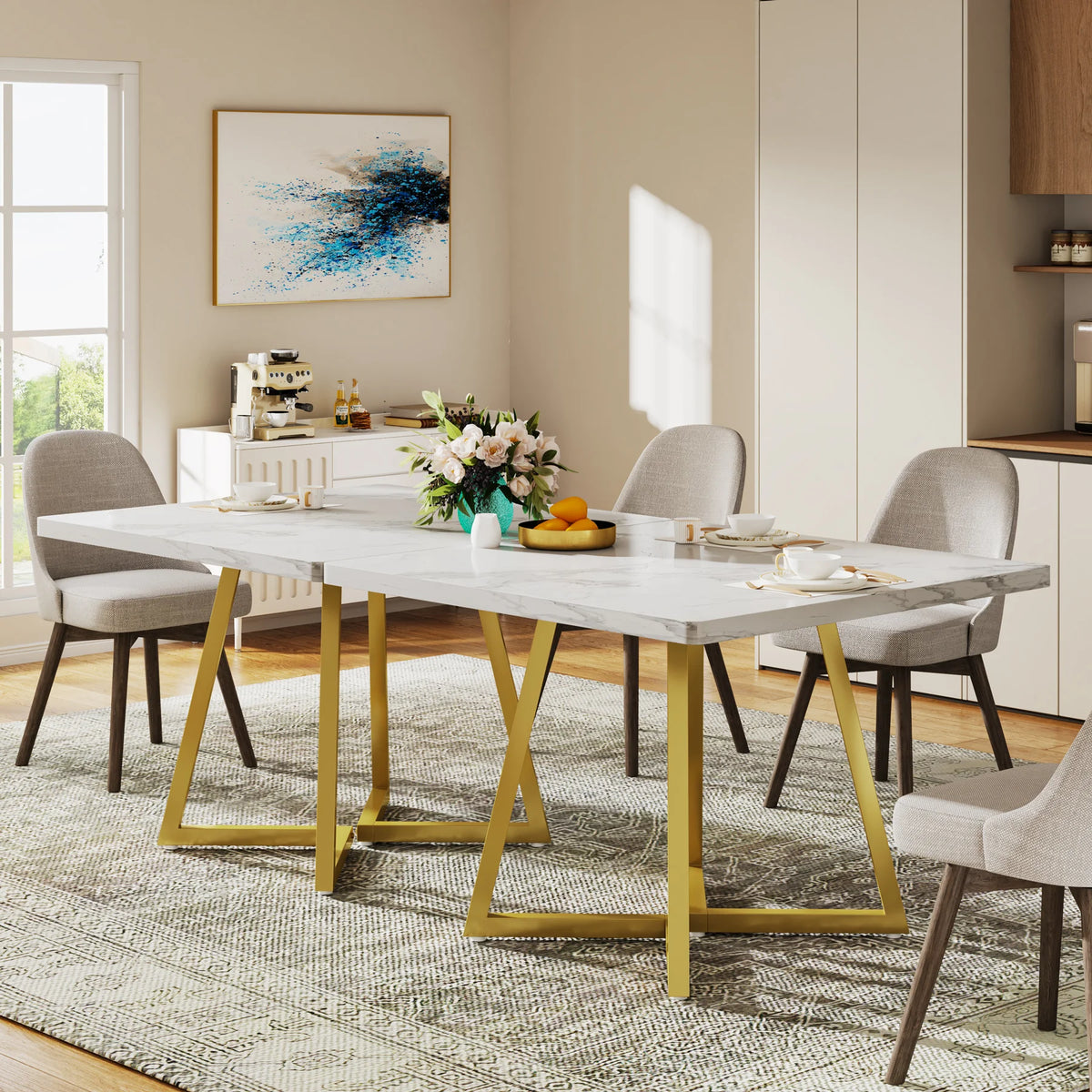 Tribesigns Square Dining Table for 4, 31.5