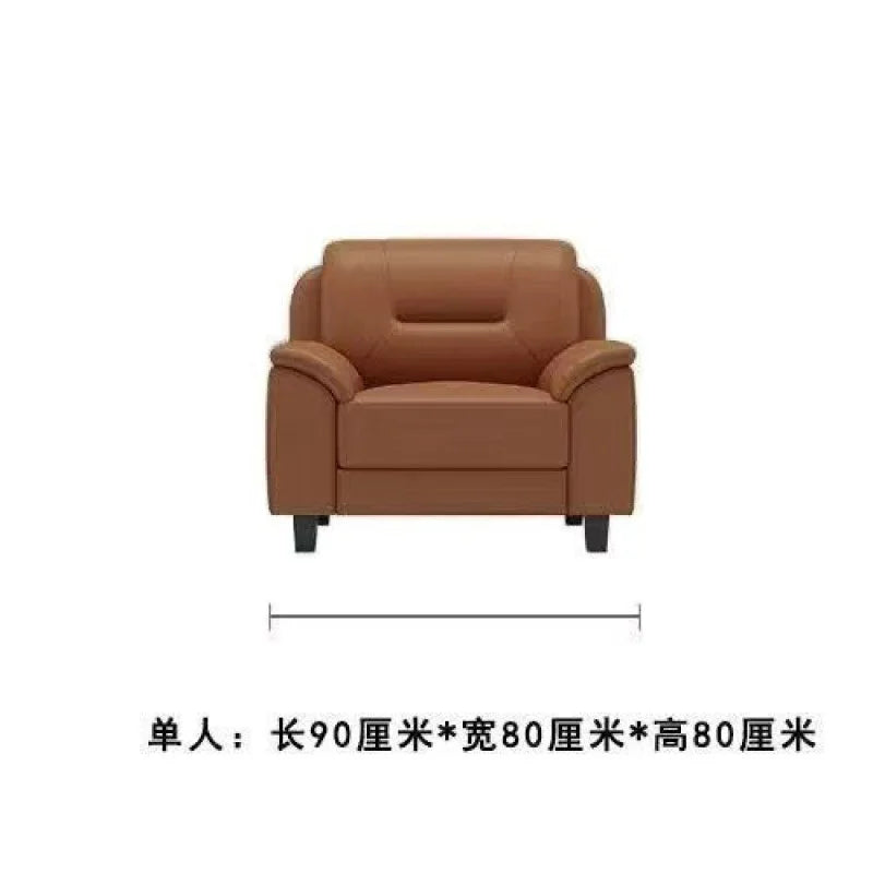 Double sofa small apartment modern living room leather leather sofa sofa three-person cowhide simple