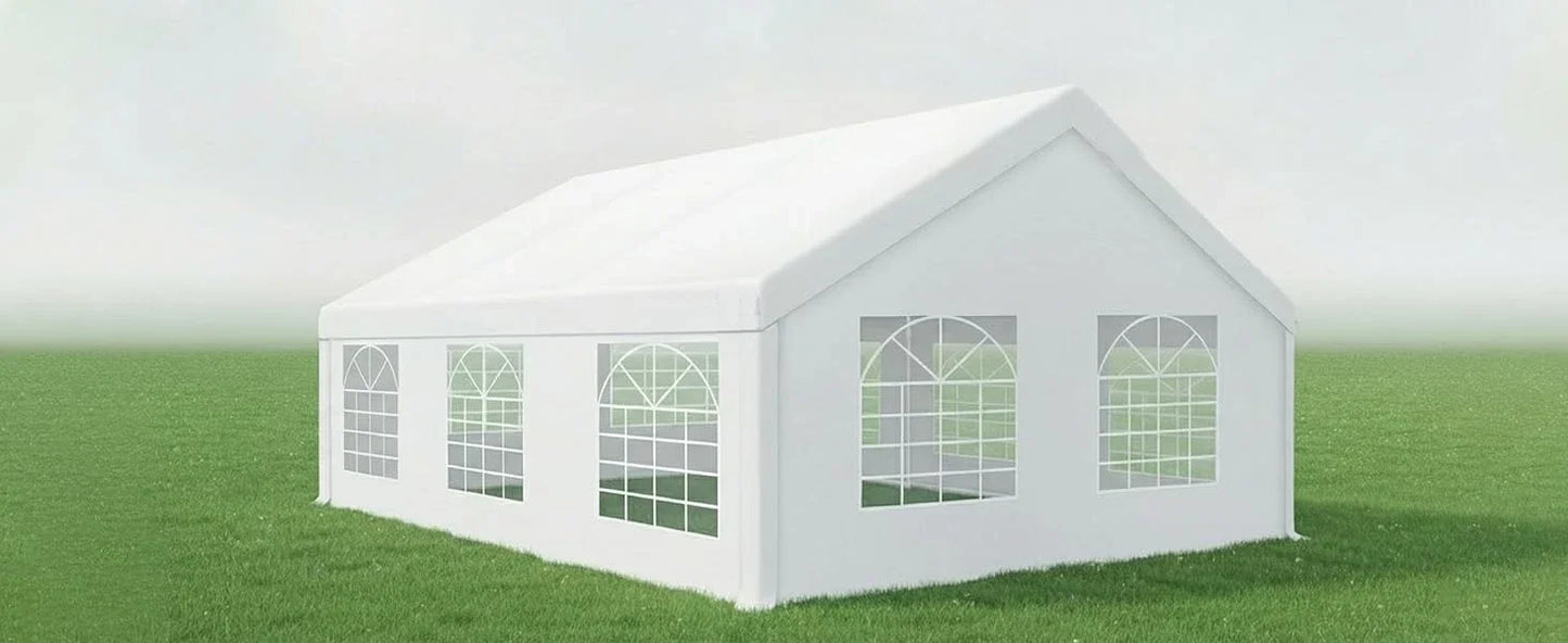 20x20FT Heavy Duty Outdoor Party Tent, 6 Sidewalls & Built-in Sandbags,Waterproof Windproof Canopy Wedding, Camping & Patio