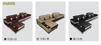 Living Room Sofa set furniture real genuine leather sofas recliner couch puff asiento muebles de sala canape L sofa cama